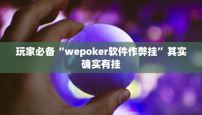 玩家必备“wepoker软件作弊挂”其实确实有挂