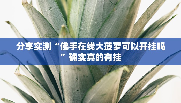 分享实测“佛手在线大菠萝可以开挂吗”确实真的有挂 分享实测“佛手在线大菠萝可以开挂吗”确实真的有挂