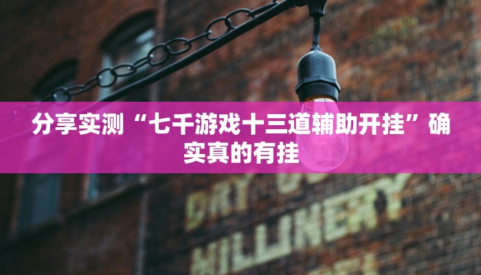 分享实测“七千游戏十三道辅助开挂”确实真的有挂 分享实测“七千游戏十三道辅助开挂”确实真的有挂