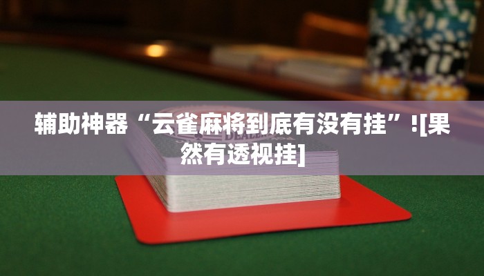 辅助神器“云雀麻将到底有没有挂”![果然有透视挂]