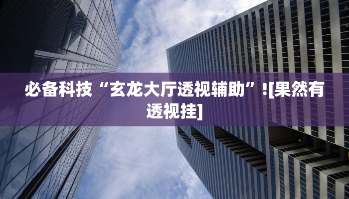 必备科技“玄龙大厅透视辅助”![果然有透视挂]