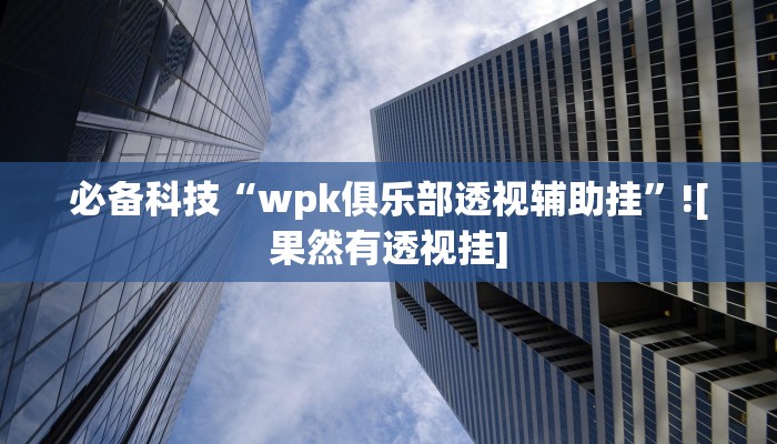 必备科技“wpk俱乐部透视辅助挂”![果然有透视挂]