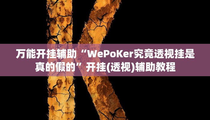 万能开挂辅助“WePoKer究竟透视挂是真的假的”开挂(透视)辅助教程