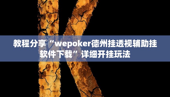 教程分享“wepoker德州挂透视辅助挂软件下载”详细开挂玩法