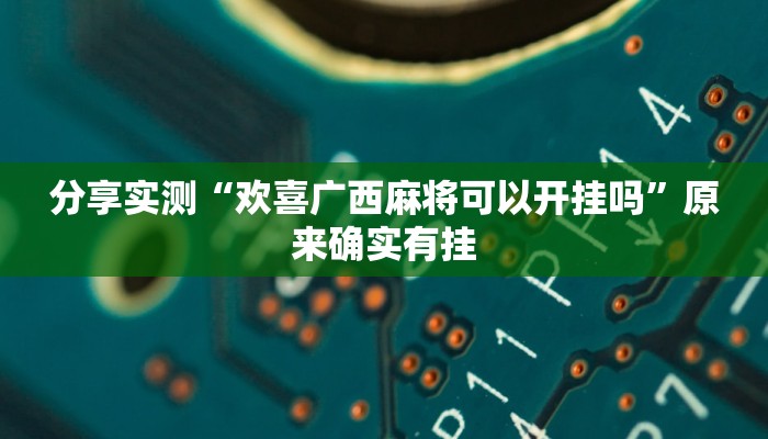 分享实测“欢喜广西麻将可以开挂吗”原来确实有挂