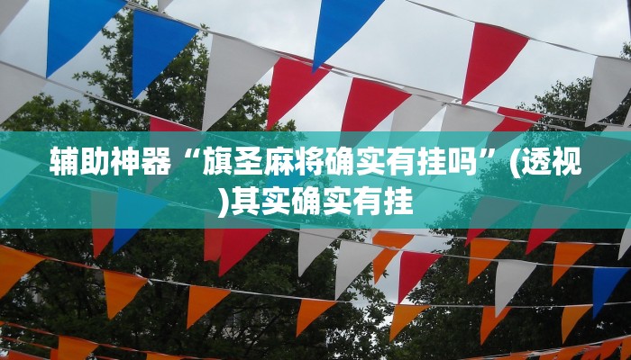 辅助神器“旗圣麻将确实有挂吗”(透视)其实确实有挂