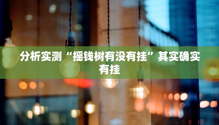 分析实测“摇钱树有没有挂”其实确实有挂