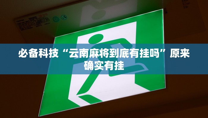 必备科技“云南麻将到底有挂吗”原来确实有挂