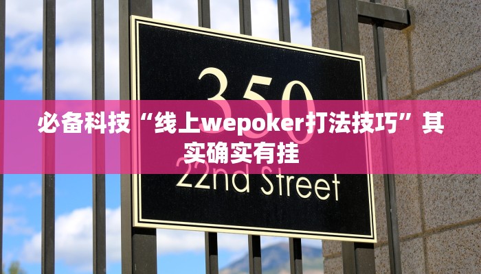 必备科技“线上wepoker打法技巧”其实确实有挂