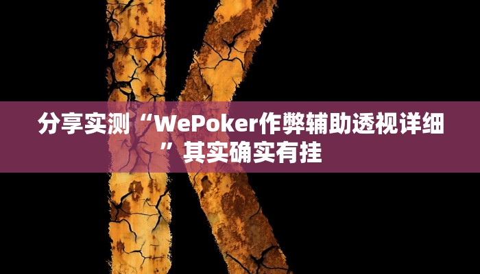 分享实测“WePoker作弊辅助透视详细”其实确实有挂