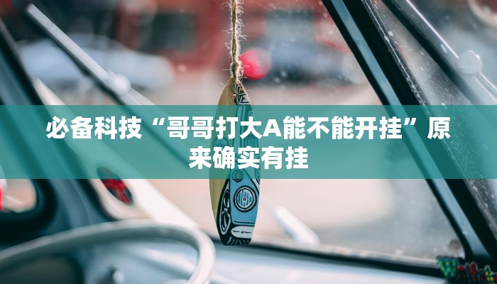 必备科技“哥哥打大A能不能开挂”原来确实有挂