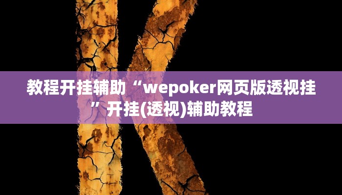 教程开挂辅助“wepoker网页版透视挂”开挂(透视)辅助教程