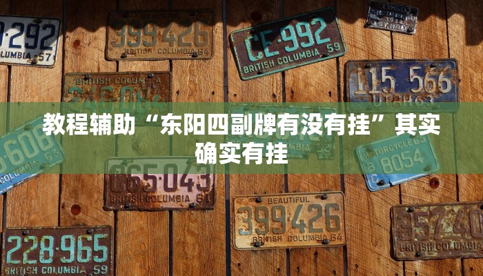 教程辅助“东阳四副牌有没有挂”其实确实有挂 教程辅助“东阳四副牌有没有挂”其实确实有挂