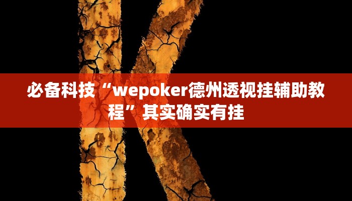 必备科技“wepoker德州透视挂辅助教程”其实确实有挂