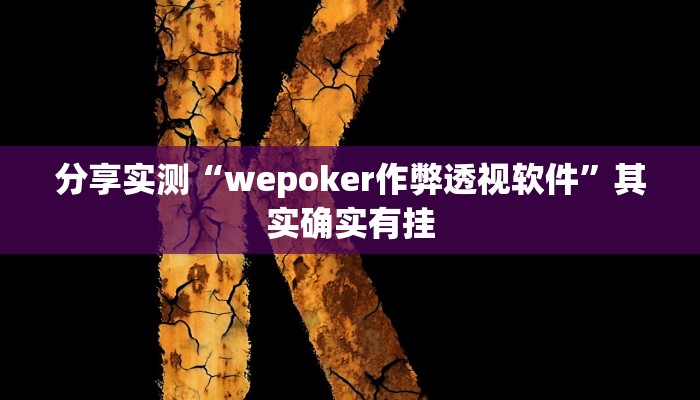 分享实测“wepoker作弊透视软件”其实确实有挂 分享实测“wepoker作弊透视软件”其实确实有挂