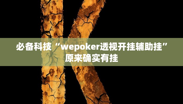 必备科技“wepoker透视开挂辅助挂”原来确实有挂