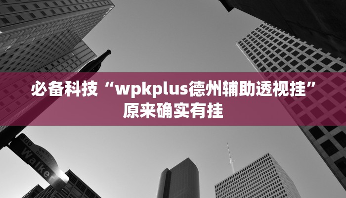 必备科技“wpkplus德州辅助透视挂”原来确实有挂