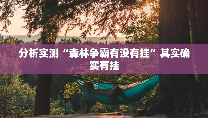 分析实测“森林争霸有没有挂”其实确实有挂