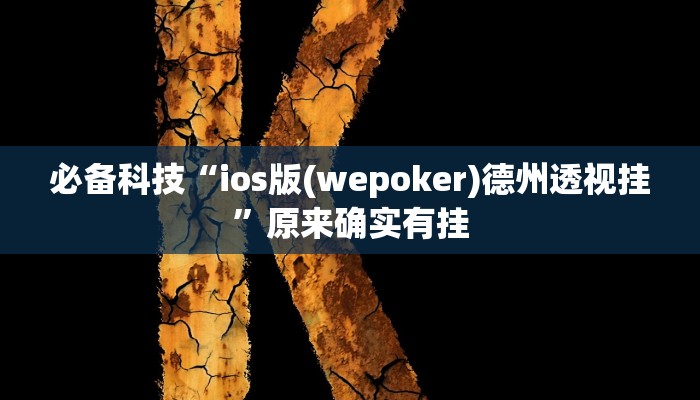 必备科技“ios版(wepoker)德州透视挂”原来确实有挂