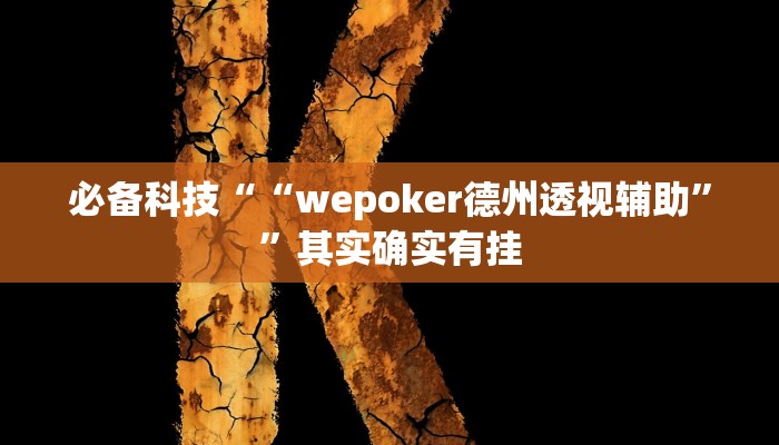 必备科技““wepoker德州透视辅助””其实确实有挂