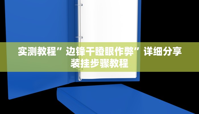 实测教程”边锋干瞪眼作弊”详细分享装挂步骤教程